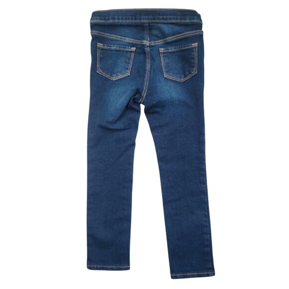 Old Navy Toddler Girl 5T Skinny Jeans Adjustable Waist Pull-On Dark Wash - Picture 4 of 8